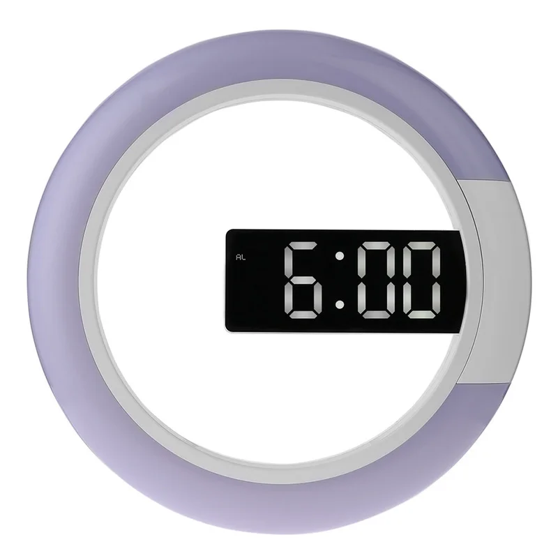 

White Digital Table Clock Alarm Mirror Hollow Wall Clock Modern ABS Compound US