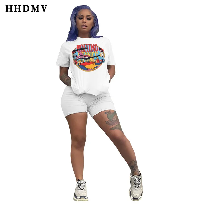 

HHDMV MOM5013 summer casual movement style sets short sleeve round neck top elastic short pants comfortable two piece sets