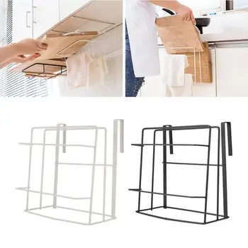 

Durable Stainless Steel Shelf Black White Double Layer Iron Wall Hanging Cutting Board Rack Chopping Board Holder Restaurant