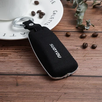 

Suede Leather Car Key Case Cover Skin For Audi 2016 2017 A4 A4L Allroad B9 Q5 Q7 TT TTS 8S 4m Remote Fob key Pad Shell Protect