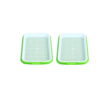 

2 Pack Plastic Nursery Pots Seed Sprouter Tray PP Soil-Free Big Capacity Wheatgrass Grower Seedling Tray Sprout Plate Hydroponic