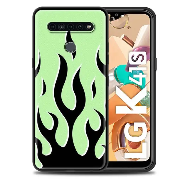 Fashion Flame Pattern Black Case for LG K41s K40s K50s K51s G6 G7 G8 ThinQ K31 K42 K52 K62 K71 Soft Silicone Phone Cover B08