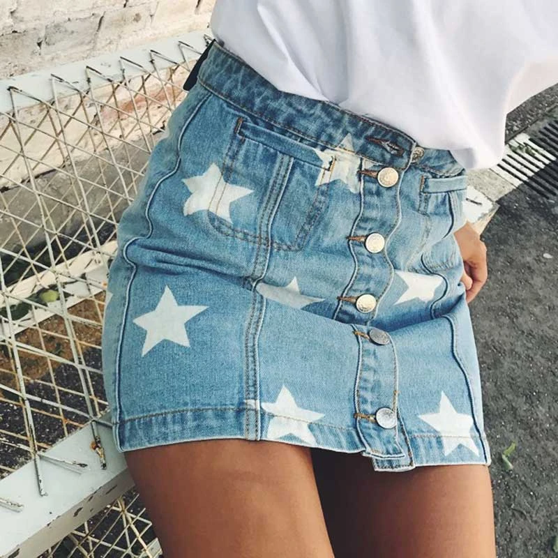 boho denim skirt