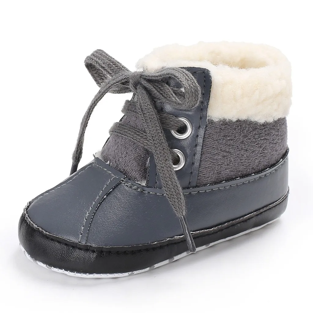 Ботинки для новорожденных мальчиков; обувь для малышей; теплые зимние ботильоны; обувь для новорожденных; нескользящие Нескользящие кроссовки;#814