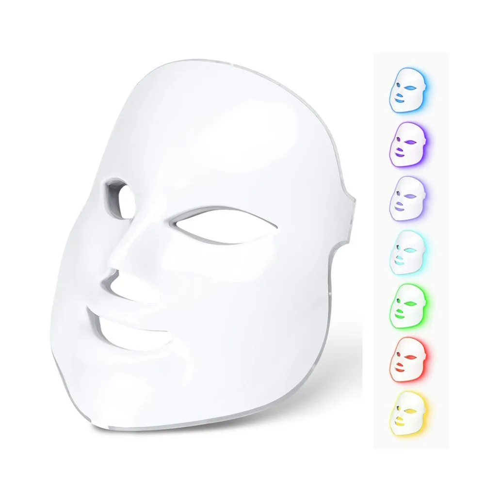 

Face Mask LED Facial Mask 7 Lights Photon Therapy Skin Rejuvenation Wrinkle Acne Removal Facial Skin Care Beauty Instrument