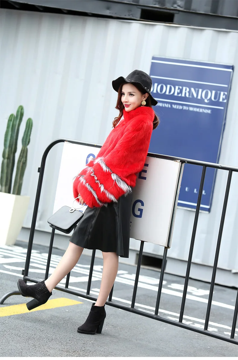 real mink fur coat woman jacket fox fur (13)