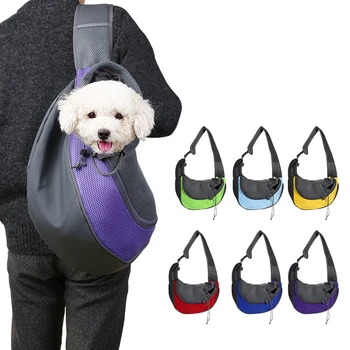 

Pet Puppy Carrier Bag Outdoor Travel Handbag Pouch Mesh Single Shoulder Bag Sling Comfort Travel Shoulder Bag for Dogs Cats