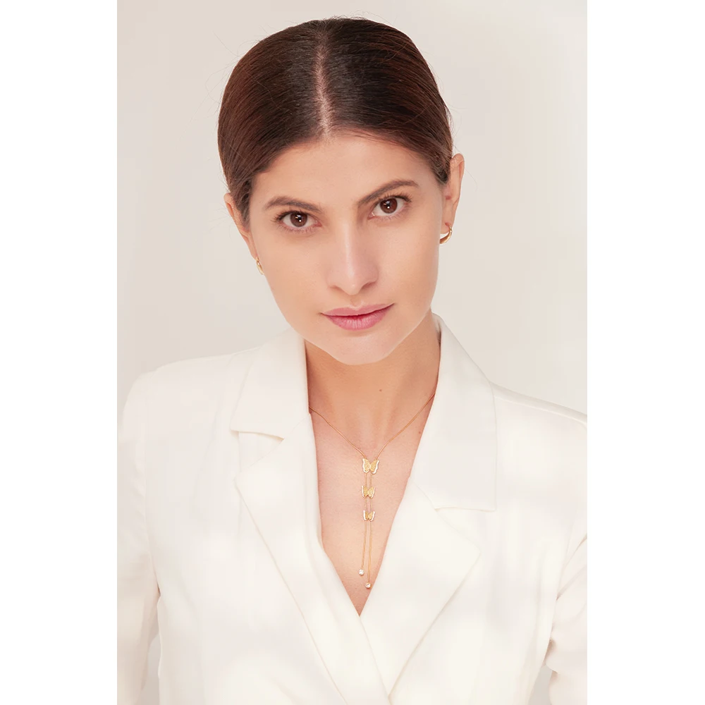 Exquisite Butterfly Sexy Pendant Necklace for Women Shiny Cubic Zirconia Jewelry - Image 2