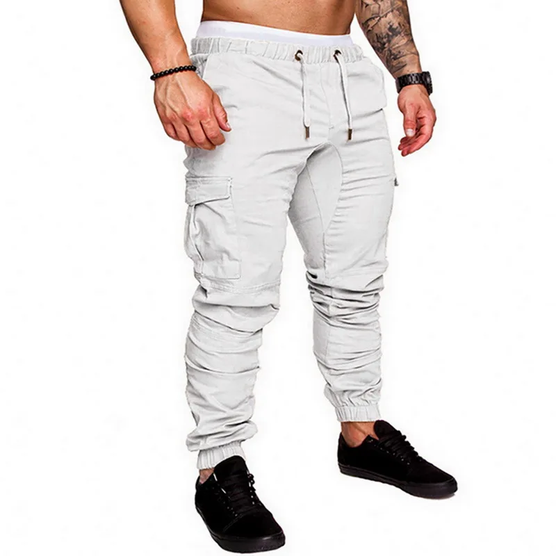 white(style2) SHUJIN мужские хип-хоп мужские Спортивные Штаны Слаксы повседневные эластичные штаны для бега спортивные однотонные мешковатые брюки с карманами весенние осенние спортивные штаны - Цвет: white(style2)