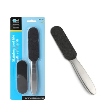 

1pc Stainless Steel Double Side Foot File 10pcs Sanding Papers Rasping Callus Dead Skin Remover Pedicure Feet Care Tool 21*3.5cm