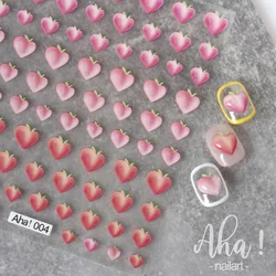 1Pcs Pink Peach Cute Nail Art 3D Sticker Cartoon Summer Painting Rabbit Bear Flower Cloud Peach Nail Art Decor Decal for Child