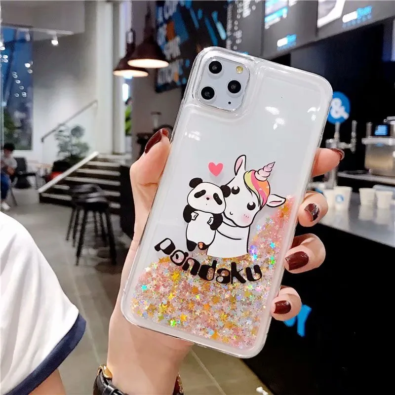 Блестящий милый чехол для телефона с единорогом и лошадью для iPhone X, XS, 7, 8, 6, 6S Plus, милый чехол с блестками для Iphone 11, 11 pro, чехол