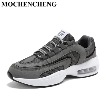 

2020 New Men Chunky Sneakers Air Cushion Lace-up Casual Shoes Platform Flat Footwear Soft Breathable Anti-skid Design Male Shoes