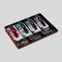 Домашний рынок, черный пластик, коробка для хранения монет, банкнот, лоток для денег, органайзер с 7 слотами, 4 съемных зажима, поставка LX9A