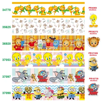 

DIY craft supplies cartoon printed grosgrain ribbon, satin ribbon 50 yards, planar resins 30 pieces. 34778
