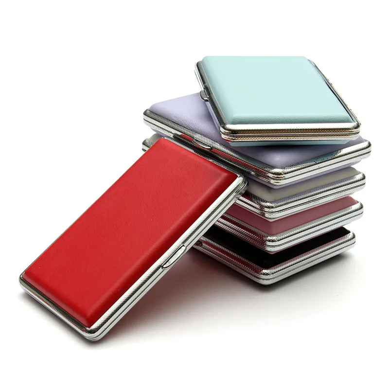 1 шт. футляр для сигарет 6 однотонных цветов кожаный табачных держатель контейнер