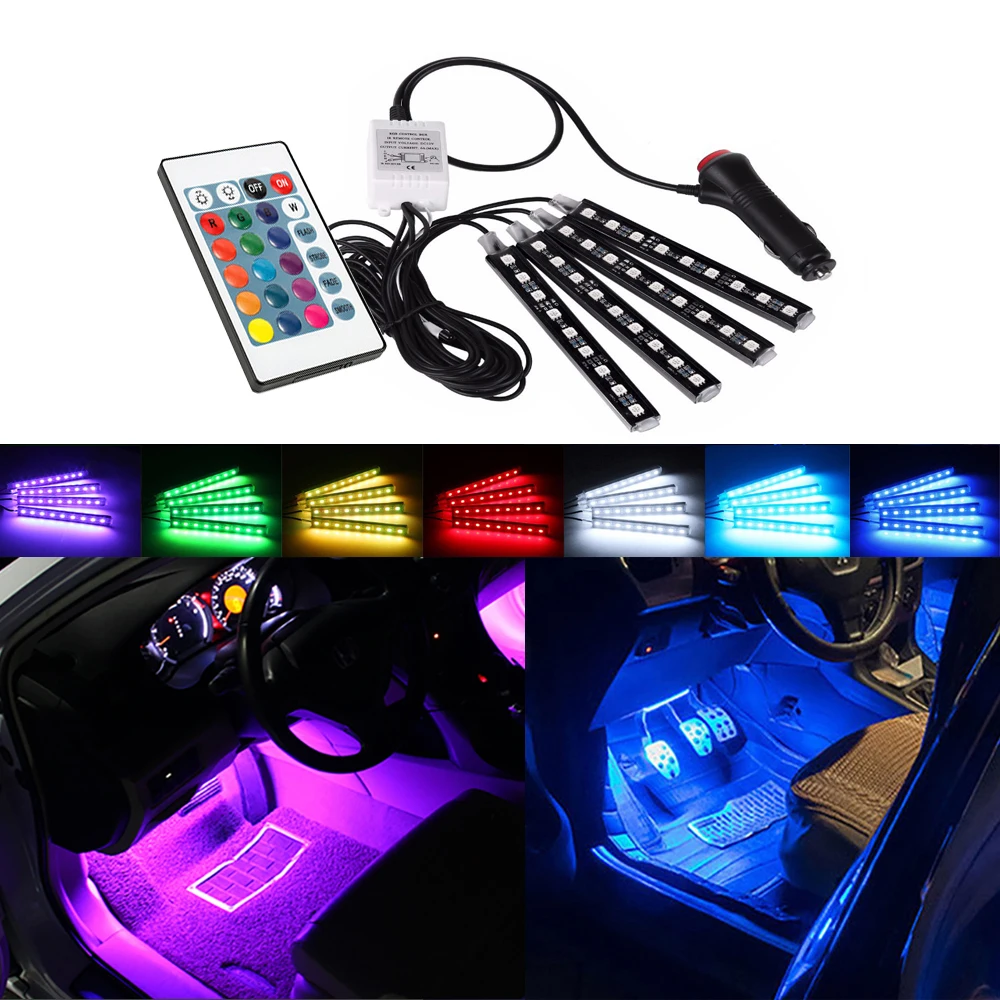 Светодиодная лента с дистанционным управлением RGB для салона автомобиля VW Golf 4 5 6 7