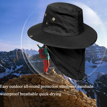 

Outdoor fishing mountaineering hat summer visor sun protection hat sun hat fashionable cover hatsbucket hats summer bucket hat