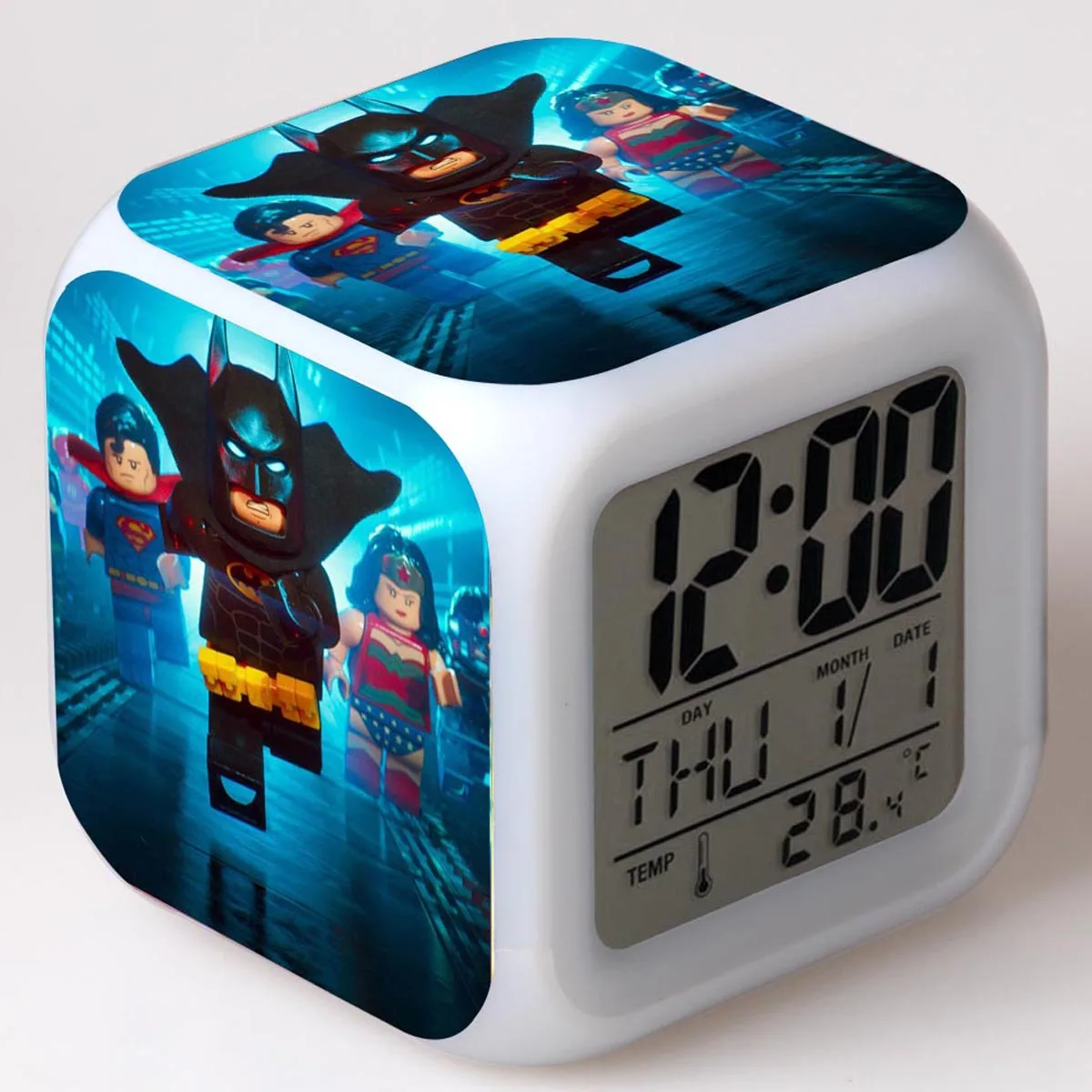

Batman Movie LED alarm clock Cartoon digital Alarm clock Kids Toys wake up light led clock reloj despertador Table reveil wekker