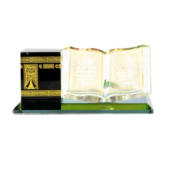 

Car Muslim Crystal Figurines Kaaba Model Home Decor Desktop Souvenirs Collectible Islamic Building Engraving Bedroom Handicrafts