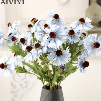 

Artificial Autumn sneezeweed branch silk Artificial flowers For home Party Decoration flores DIY Wedding props