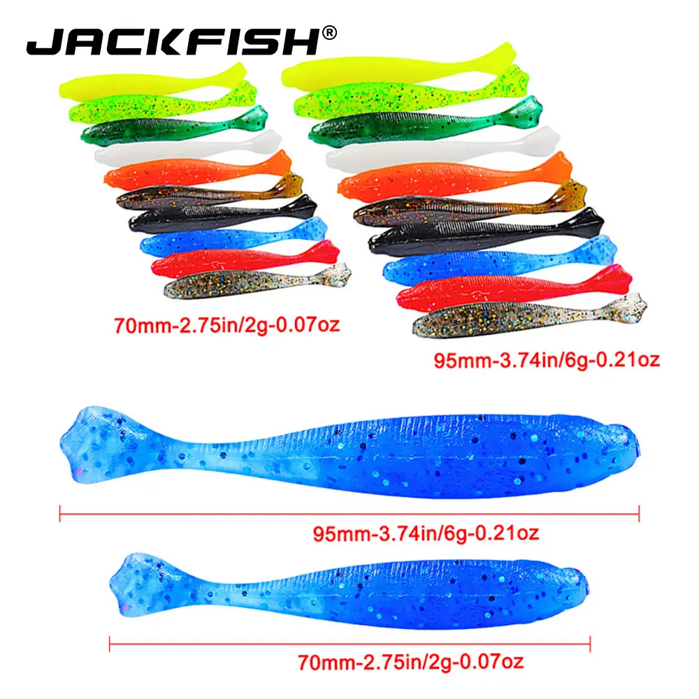 JACKFISH, 10 шт./лот, мягкие приманки, 7 см/2 г, 10 см/6 г, ручная работа, Т-образный хвост, запах соли, силиконовая приманка в виде мухи, вобберы для ловли карпа, приманки, рыболовные снасти