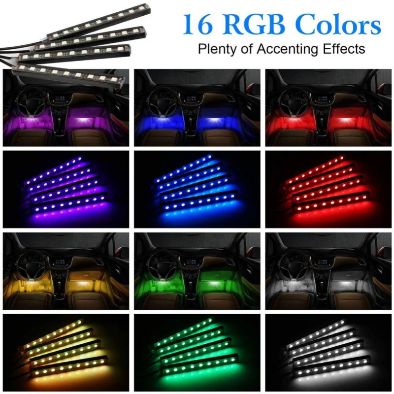 Многоцветный 12V 36 светодиодный RGB для внутреннего оформления Автомобиля неоновые огни полосы беспроводной ИК пульт дистанционного управления