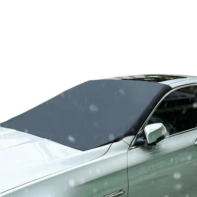 210*120cm Automobile Magnetic Sunshade Cover Car Windshield Snow Sun Shade Waterproof Protector Cover Car Front Windscreen Cover - Цвет: Черный