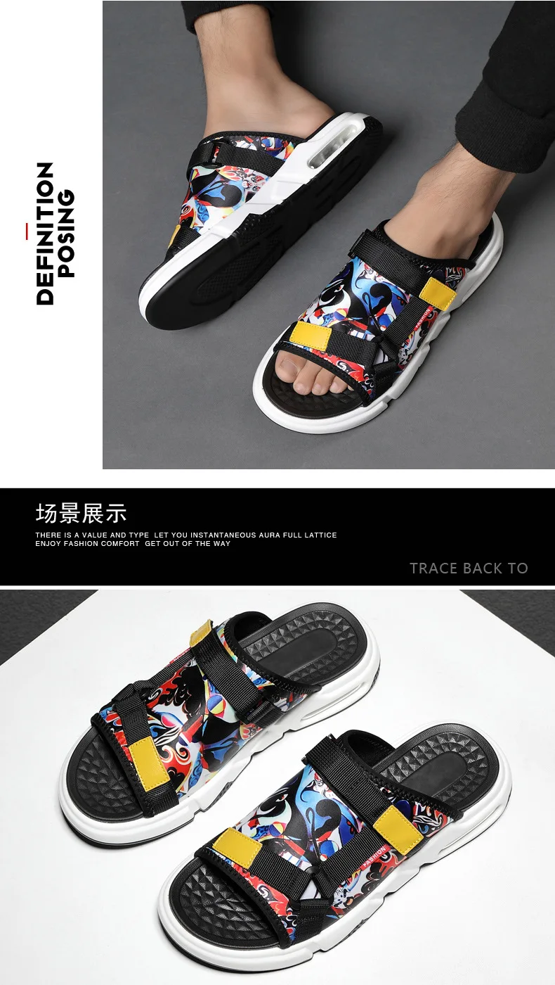 Fashion trend New sports slippers shoes men comfortable men sneakers beach air cushion outdoor sandals men slippers