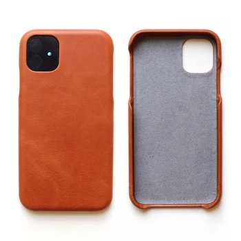

iPhone 11 Cell Phone Case Genuine Leather Hard Backcover Slim Fit Protective Case for iPhone 11 Pro Max