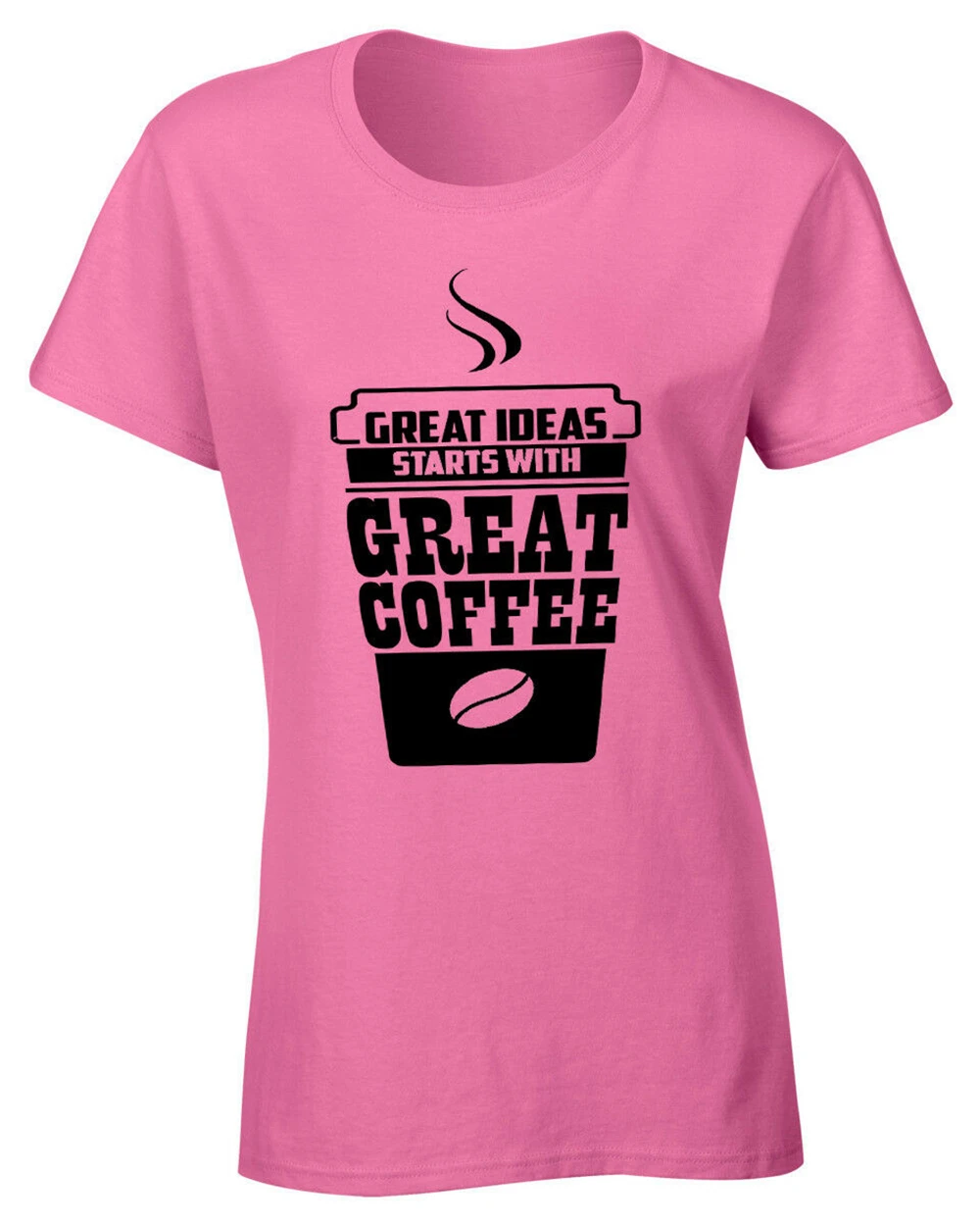 Женская футболка с надписью Great Ideas Start With Coffee S-3Xl | Мужская одежда