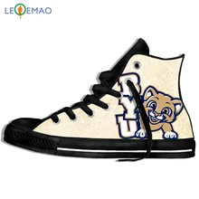 Кроссовки с принтом логотипа на заказ; обувь Brigham Young Cougars; парусиновая дышащая прогулочная обувь на плоской подошве; Zapatos De Mujer; Уличная обувь