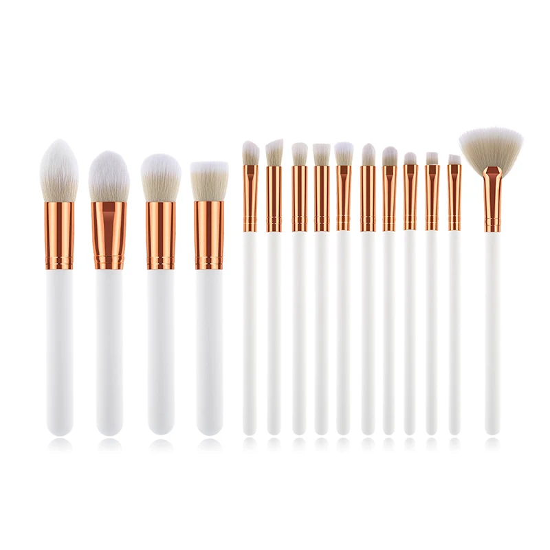 

Make Up Brushes 15PCS Brush Set Kabuki Foundation Fan Definer Blending Brush Professional Beauty Tool Kit