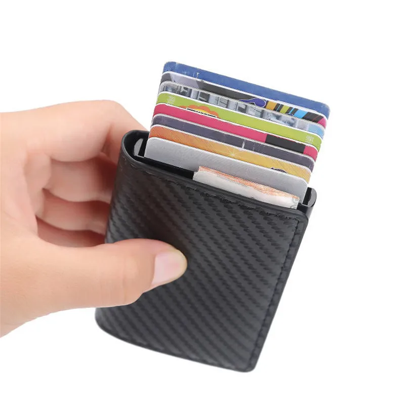 Купить New Carbon Fiber RFID Blocking Men's Credit Card Holder Leather Bank Wallet Case Cardholder Protection Purse For Women  Багаж и сумки | Держатели для карт и пропусков (1005003337711956)