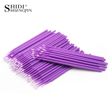 

100Pcs Disposable Make up Eyelashes Individual Lashes Removing Cotton Swab Micro Brush Eyelashes For Maquiagem Makeup Tools