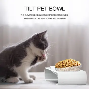 

Transparent 2pcs Pet Cats Bowl with Holder Anti-slip Cat Food Dish Pet Feeder Water Bowl Perfect Cat Small Dogs Feeding Supplies