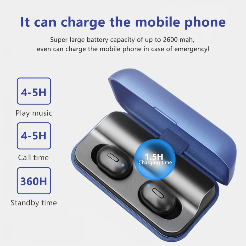 AKEY Bluetooth наушники TWS T1 Pro, гарнитура 5,0, беспроводные наушники, стерео гарнитура с микрофоном, наушники, водонепроницаемая зарядная коробка