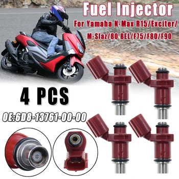 

1/4pcs High Flow-rate Fuel Injector For Yamaha N-Max R15/Exciter/M-Slaz/80 BEL/F75/F80/F90 OE:6D8-13761-00-00