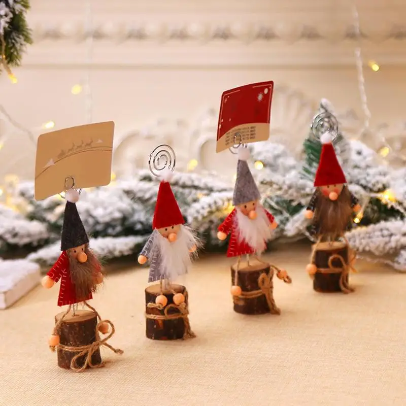 Деревянная кукла Бизнес карта, держатель, фото зажим Обои для рабочего стола для рождественского декора
