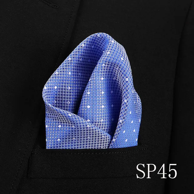 Fashion 100% Silk Hankerchief Scarves Vintage Hankies Men's Pocket Square Handkerchiefs Striped Solid Snot Rag 22*22 cm SP45