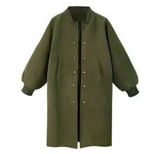 JAYCOSIN Дамская мода свободный большой размер длинный шерстяной сплошной цвет пальто повседневная офисная куртка осенняя и зимняя теплая дикая