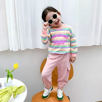 

2020 Autumn New Arrival Girls Fashion Letter 2 Pieces Suit Top+pants Girl Clothes Girls Outfits