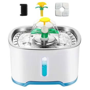 

2.4L Automatic Pet Cat Water Fountain Filter Dispender Feeder LED Light Smart Auto Power-Off Water Bowl Kitten Puppy Dog Drink..