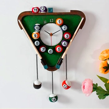 

Personalized Clocks Wall Decoration Triangel Watches Snooker-shape Timer Ornaments Resin Home Decor Quartz L Size Single Face 45