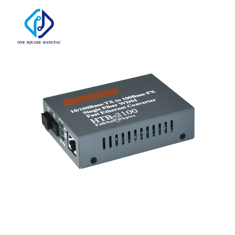 1 пара оптических медиа конвертеров 4 * RJ45 и SC HTB 3100 10/100 Мбит/с 25 км однорежимный