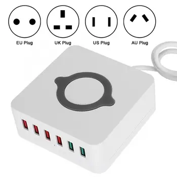 

Intelligent Wireless Charging USB Station 6 Ports QC3.0 Fast Charge Adapter 100-240V USB Charging Station
