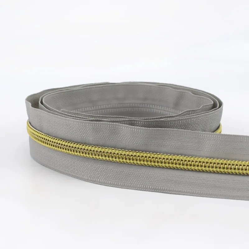lightgreygold Meetee 4/8 метров 5# разъемная застежка-молния нейлона катушка код, с декоративной молнией, DIY Швейные сумки кошелек одежды Zip Материал цветные аксессуары - Цвет: lightgreygold