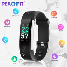 PEACHFIT ID115 Pro цветной Ccreen умный Браслет Йога кардио монитор сердечного ритма браслет IP68 Водонепроницаемый F tness браслет Pk Fit Bit