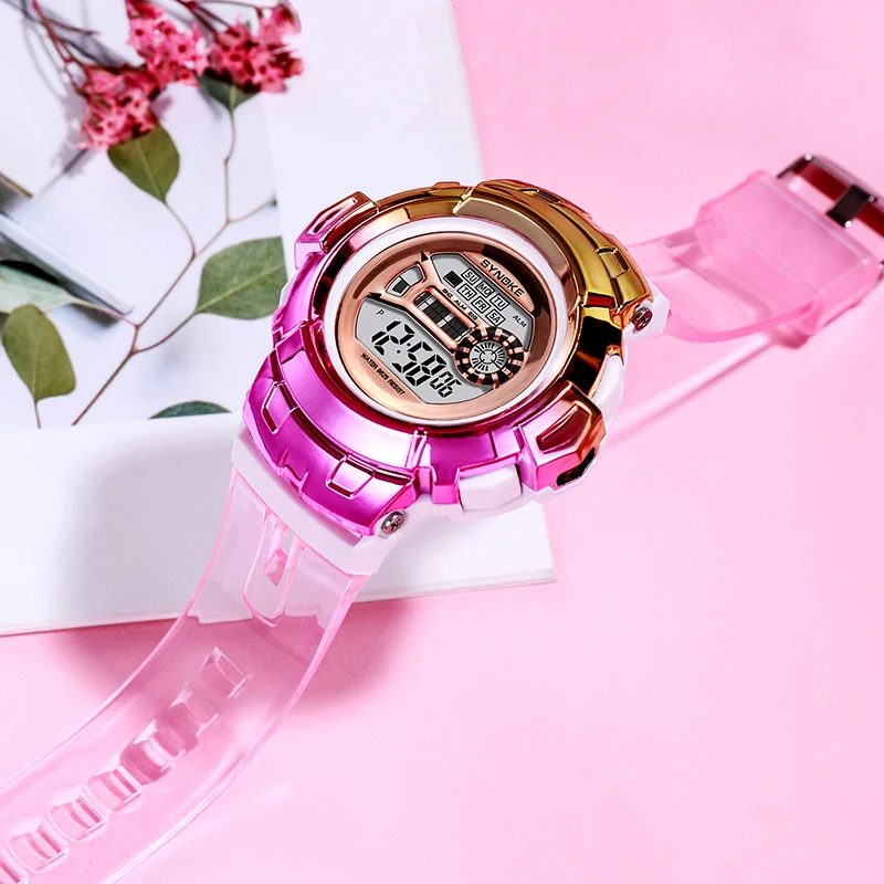Digital Watch Alarm-Clock Sport Luminous Electronic Reloj Fashion Women Led SYNOKE Zegarek