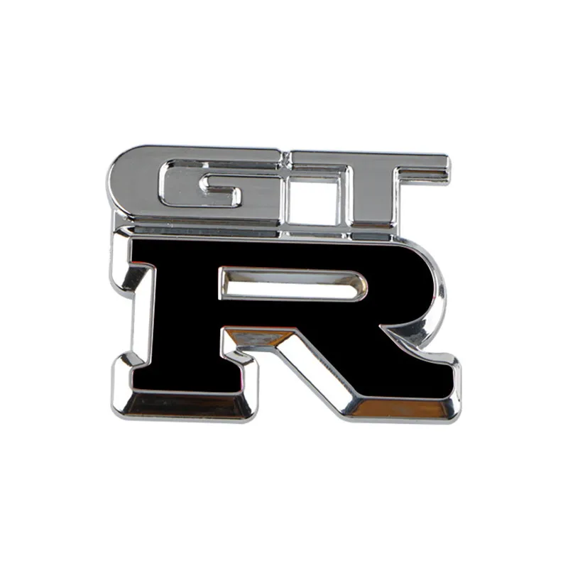 GTR логотип эмблема автомобиля металлические наклейки R GT наклейки значок маркировки для Nissan Nismo GT-R, R32, R33, R34, R35, 370Z - Название цвета: Черный